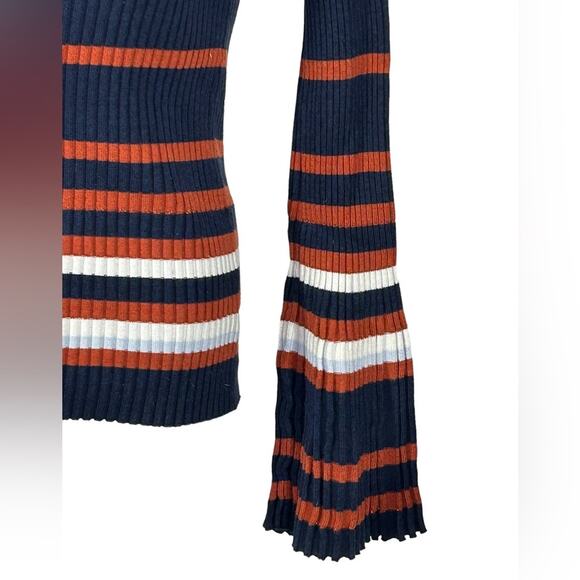 Bar III Bell Sleeve Striped Ribbed Sweater size Medium - Picture 5 of 16